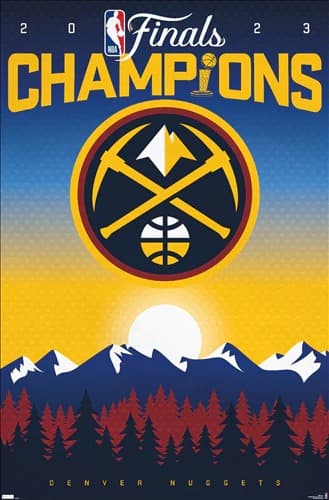 Настенный постер Denver Nuggets Logo NBA Champions Wall Poster