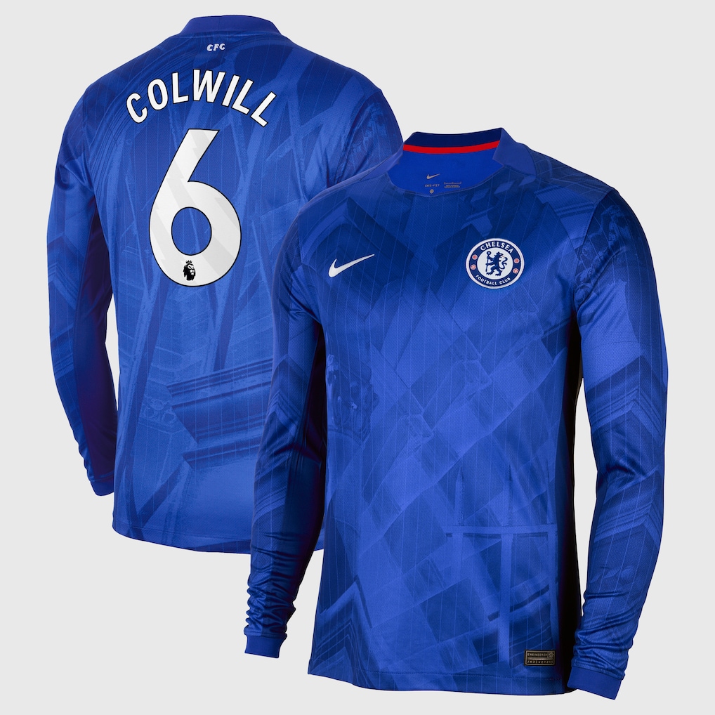 Футбольный лонгслив Chelsea Nike Home Stadium Long Sleeve Shirt 2025-26 with Colwill 6
