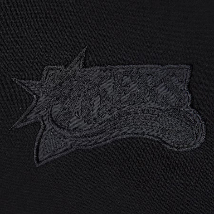 Худи Mitchell & Ness Black Philadelphia 76ers Tonal Logo Heavyweight Fleece Pullover Hoodie