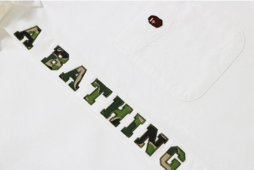 Рубашка BAPE ABC Applique Oxford BD Shirt White