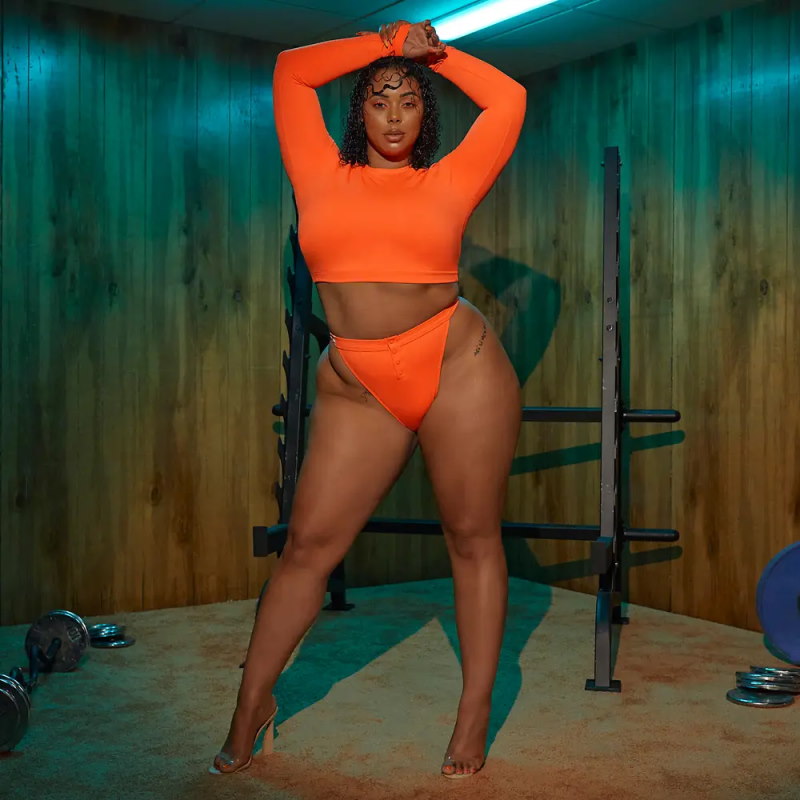 Спортивный купальник adidas Ivy Park Snap Bikini Bottom (Plus Size) Solar Orange
