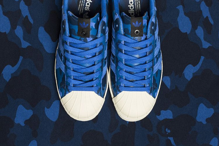 Кроссовки A Bathing Ape x Undeafeated x adidas Superstar 80s 'Blue Camo'