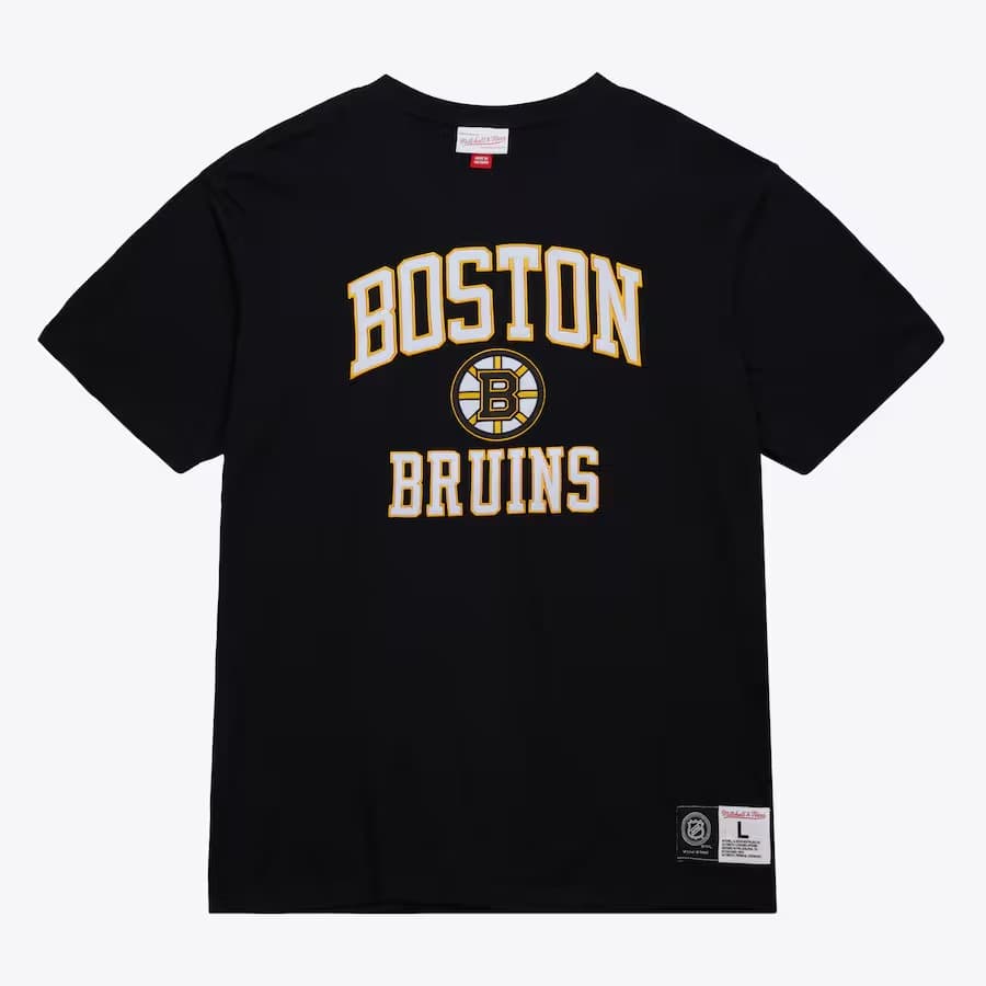 Футболка Mitchell & Ness Black White Boston Bruins Legendary Slub T-Shirt