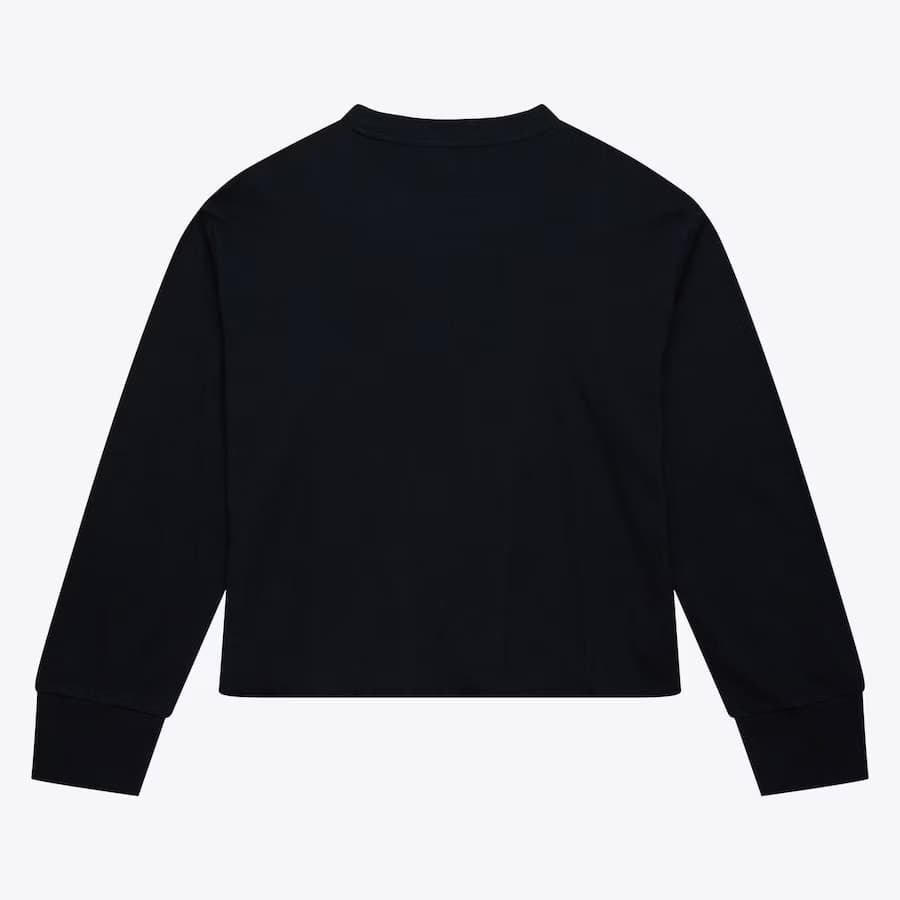 Топ Mitchell & Ness Women's Black Los Angeles Kings Glitter Long Sleeve Cropped Top
