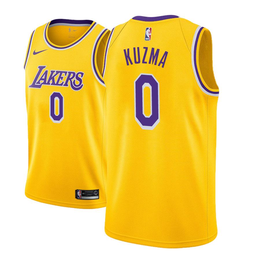 Баскетбольная джерси 2018-19 Kyle Kuzma Lakers #0 Icon Gold