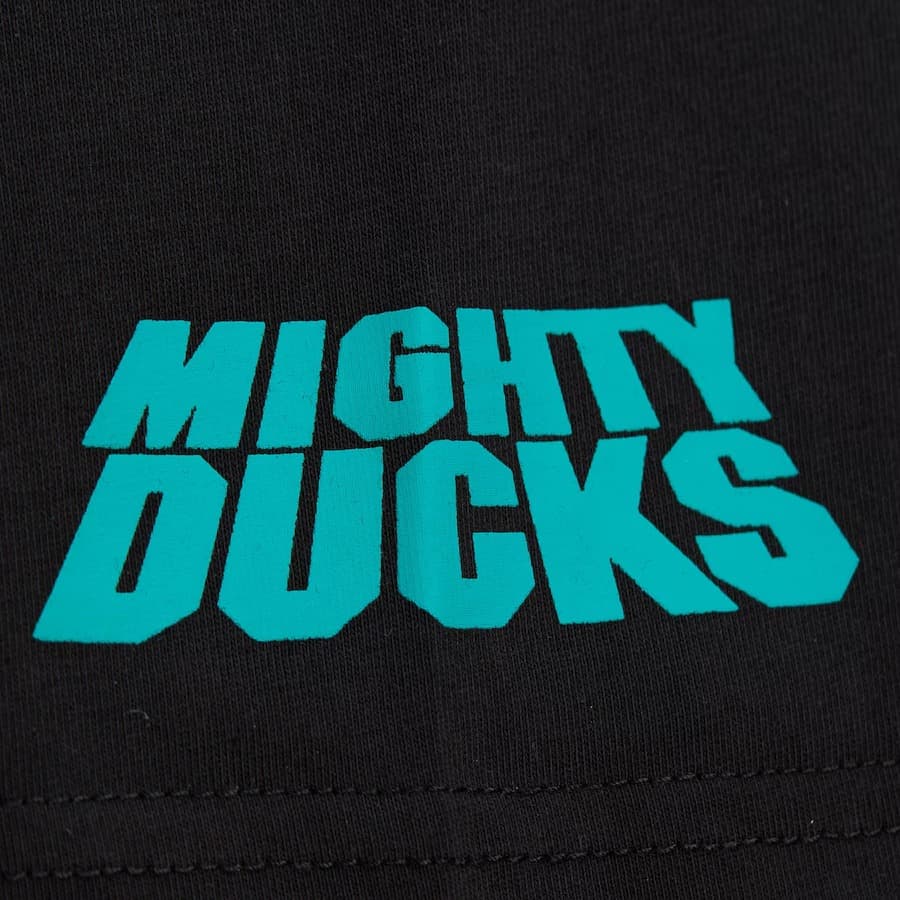 Футболка Mitchell & Ness Black Anaheim Ducks Jacquard Ringer Vintage Logo T-Shirt