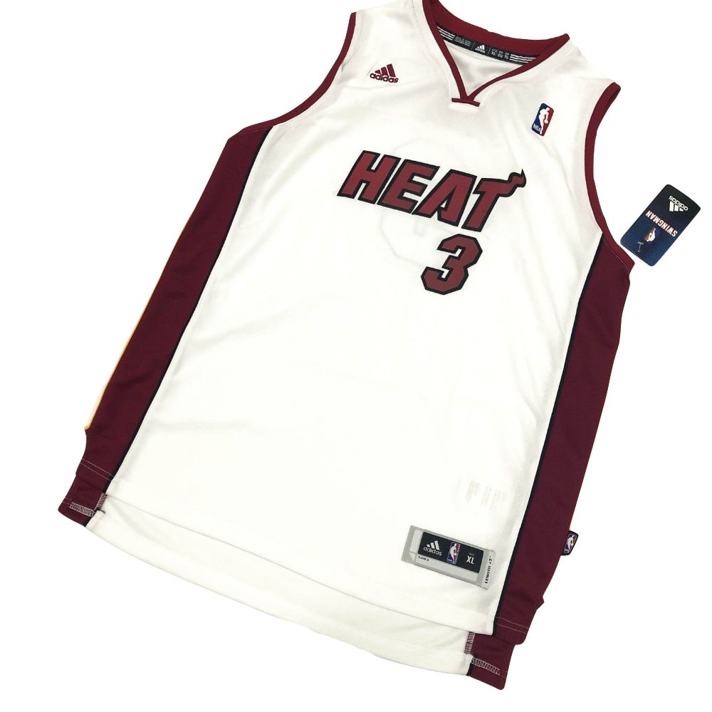 Баскетбольная майка adidas Miami Heat #3 Dwyane Wade White