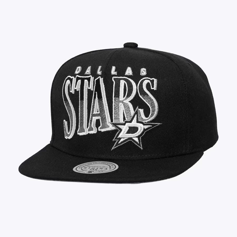 Бейсболка Mitchell & Ness Black Dallas Stars Line Work OG Snapback Hat