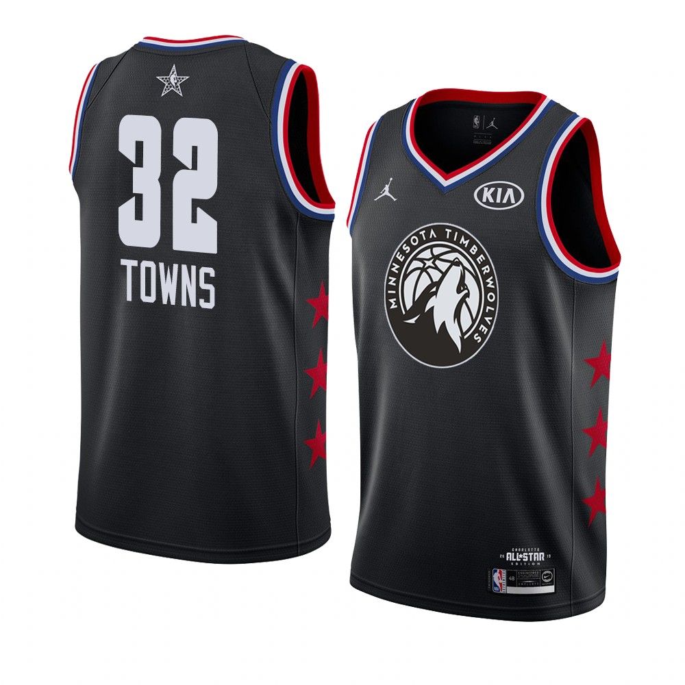 Баскетбольная джерси 2019 NBA All-Star Timberwolves Karl-Anthony Towns #32 Black Swingman Jersey