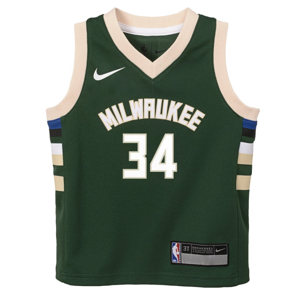 Баскетбольная джерси Nike Giannis Antetokounmpo Milwaukee Bucks 2021 Icon Edition Toddler NBA Jersey