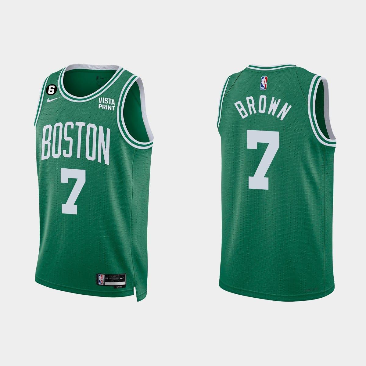 Баскетбольная джерси 2022-23 Boston Celtics #7 Jaylen Brown Icon Kelly Green Jersey