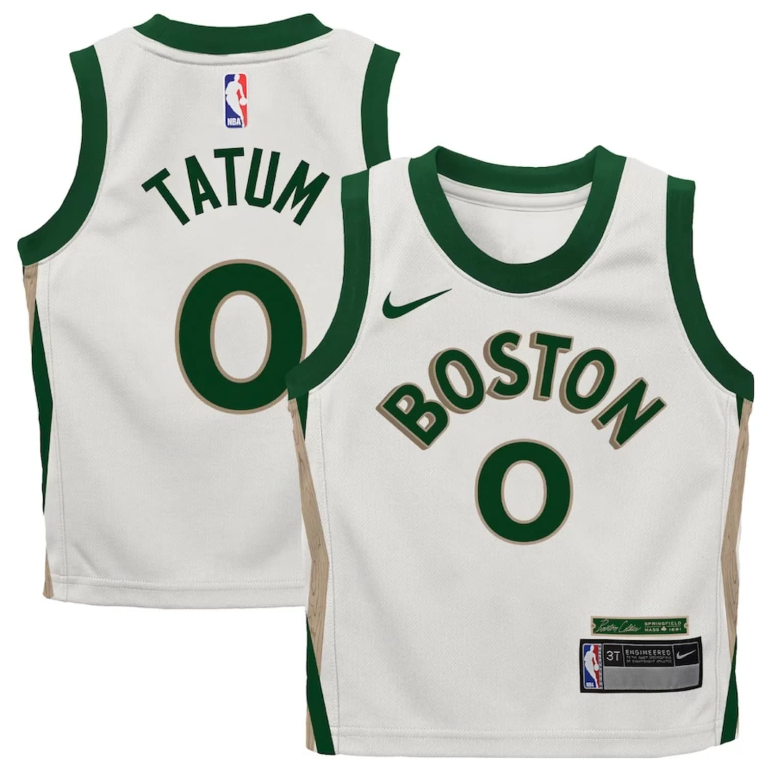 Баскетбольная джерси 2023-24 Boston Celtics Jayson Tatum #0 Boys City Edition White Jersey