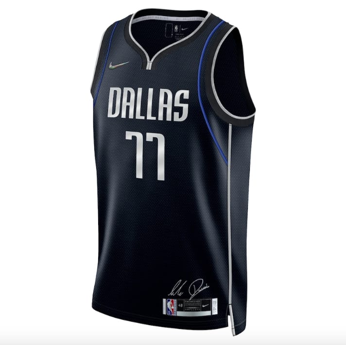 Баскетбольная джерси Dallas Mavericks #77 Luka Doncic Nike Select Series Rookie of the Year Navy Jersey