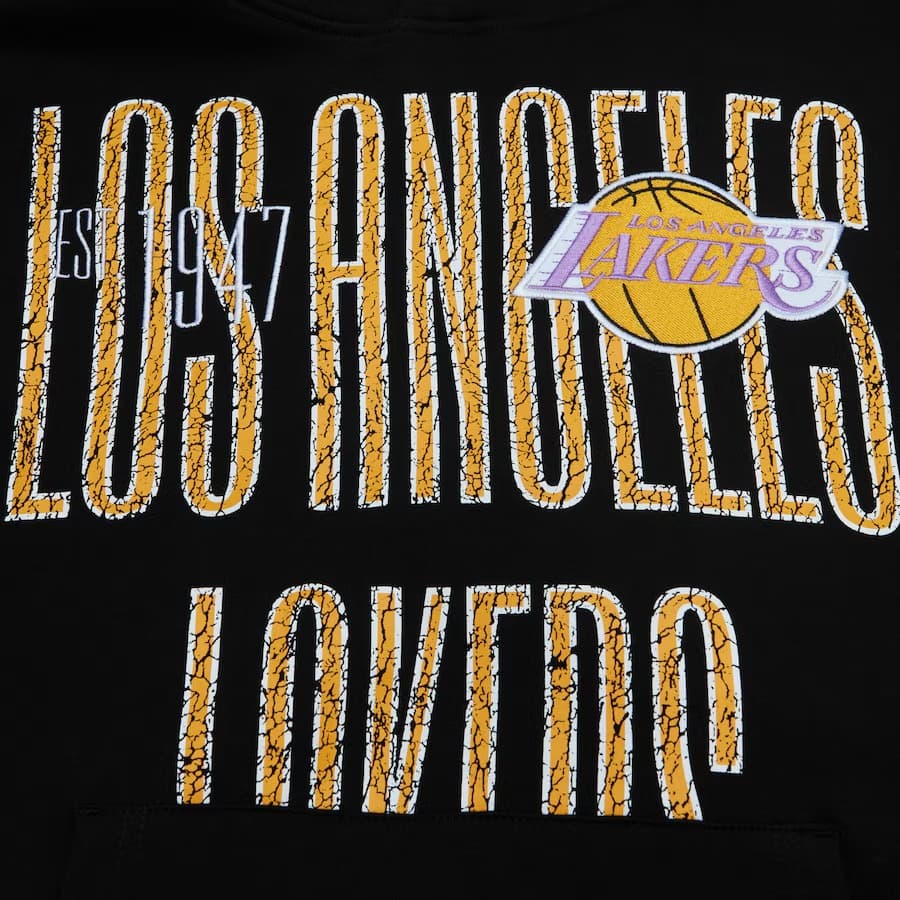 Худи Mitchell & Ness Black Los Angeles Lakers Team OG Fleece Pullover Hoodie