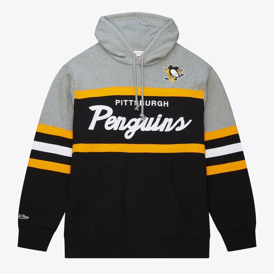 Худи Mitchell & Ness Black Pittsburgh Penguins Head Coach Pullover Hoodie