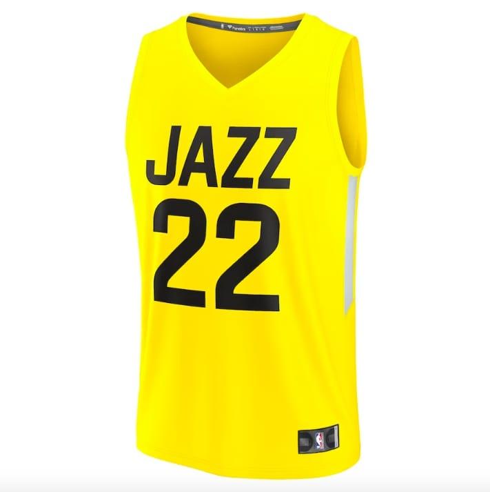 Баскетбольная джерси 2022-23 Utah Jazz #22 Rudy Gay Fast Break Icon Yellow Jersey