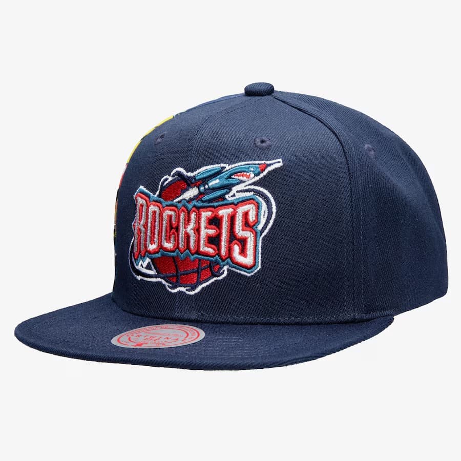 Бейсболка Mitchell & Ness Steve Francis Navy Houston Rockets Hardwood Classics Slam Side Cropped Snapback Hat