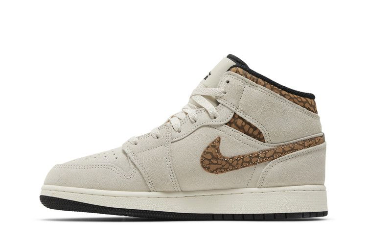 Кроссовки Air Jordan 1 Mid SE GS 'Brown Elephant'