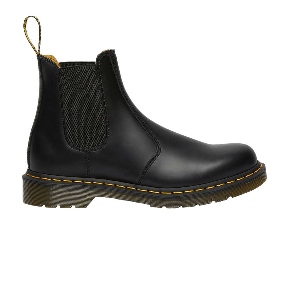 Dr. Martens 2976 Yellow Stitch Smooth Leather Chelsea Boot 'Black'