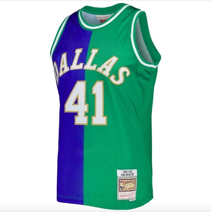 1998-2019-Dallas-Mavericks-41-Dirk-Nowitzki-Mitchell-Ness-Split-BlueGreen-Jersey-3