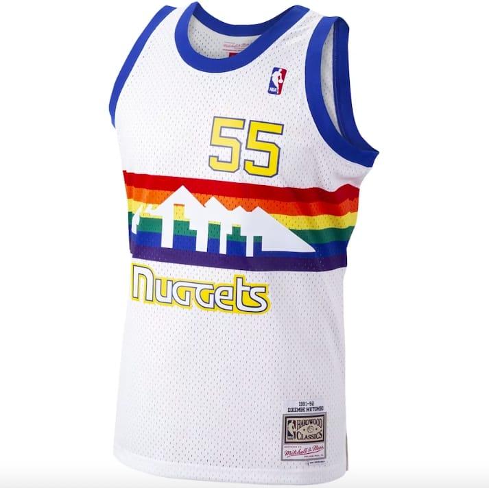 Баскетбольная джерси 1991-92 Denver Nuggets #55 Dikembe Mutombo Mitchell & Ness White Jersey