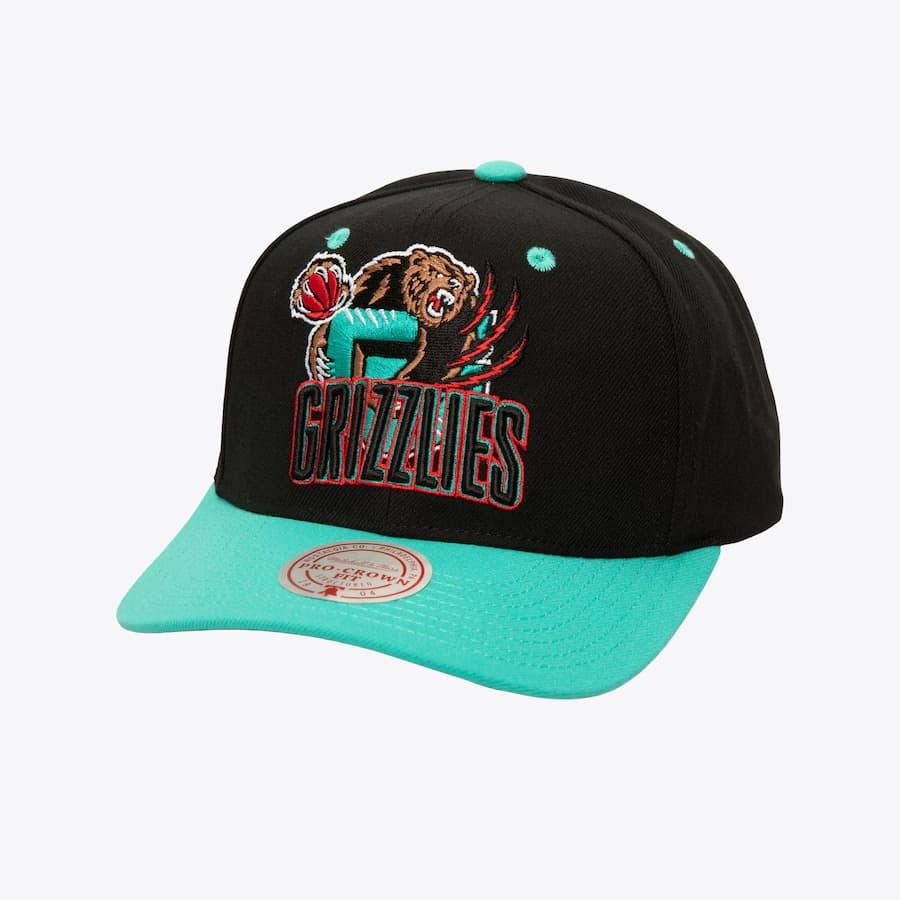 Бейсболка Mitchell & Ness Black Vancouver Grizzlies Hardwood Classics All In 2.0 Pro Crown Snapback Hat