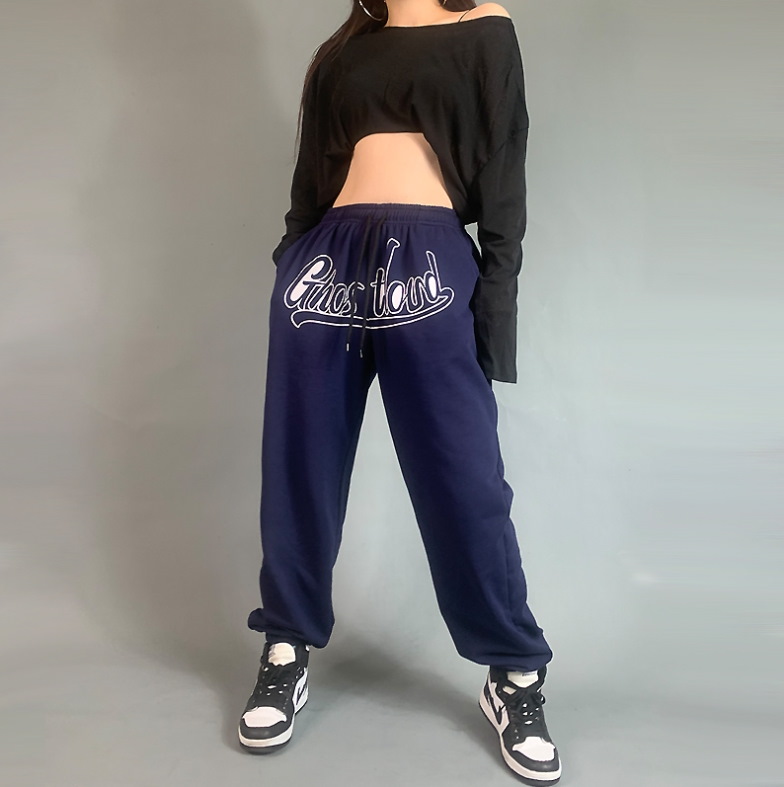 Спортивные брюки 2021 Ghostland Hip-hop Style Sweatpants Navy/Coral