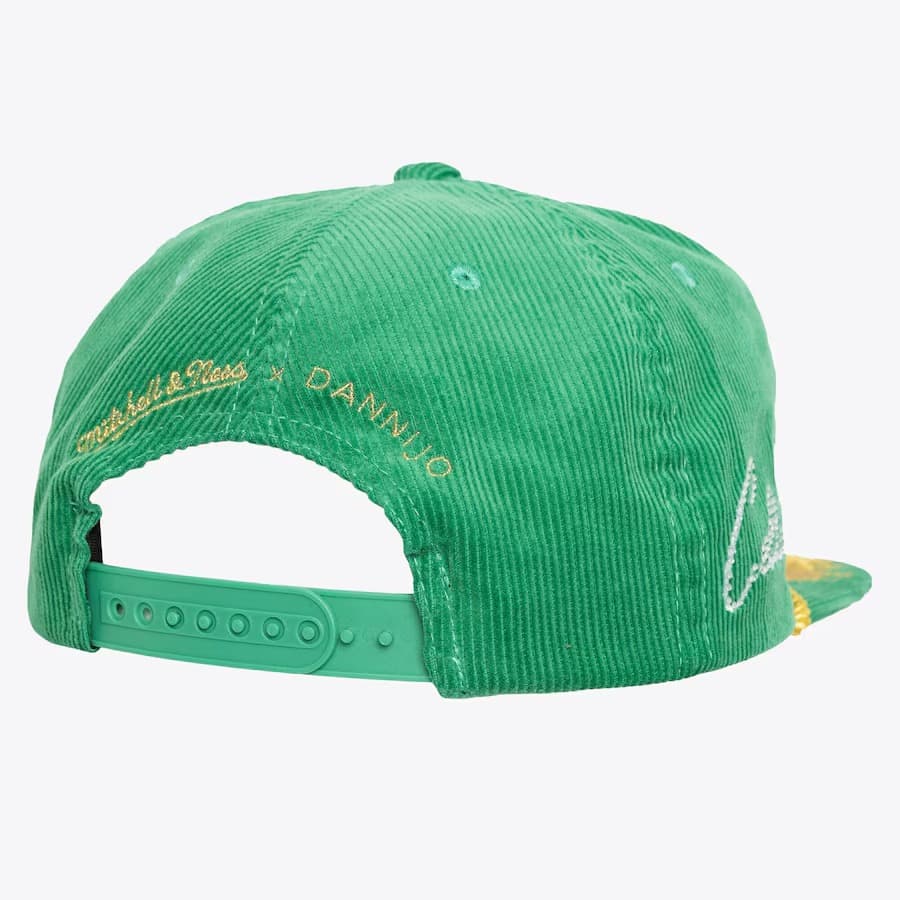 Mitchell-Ness-x-DANNIJO-Kelly-Green-Boston-Celtics-Snapback-Hat-1