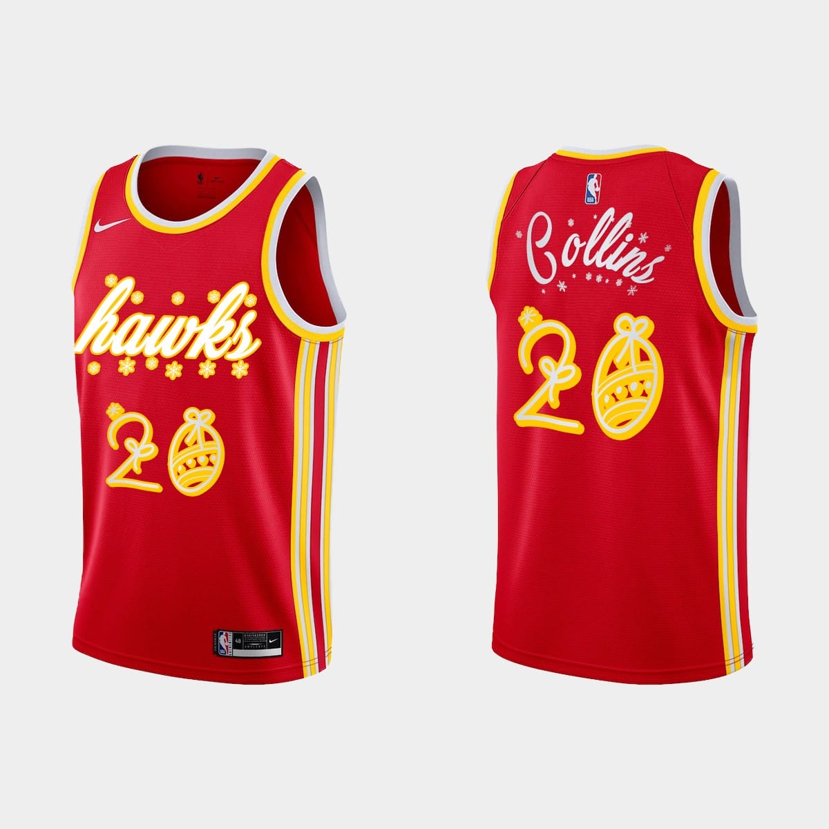 Баскетбольная джерси 2020 Atlanta Hawks #20 John Collins Christmas Night Red Special Jersey