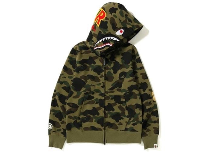 Худи BAPE 1st Camo Windstopper PONR Shark Full Zip Hoodie Green