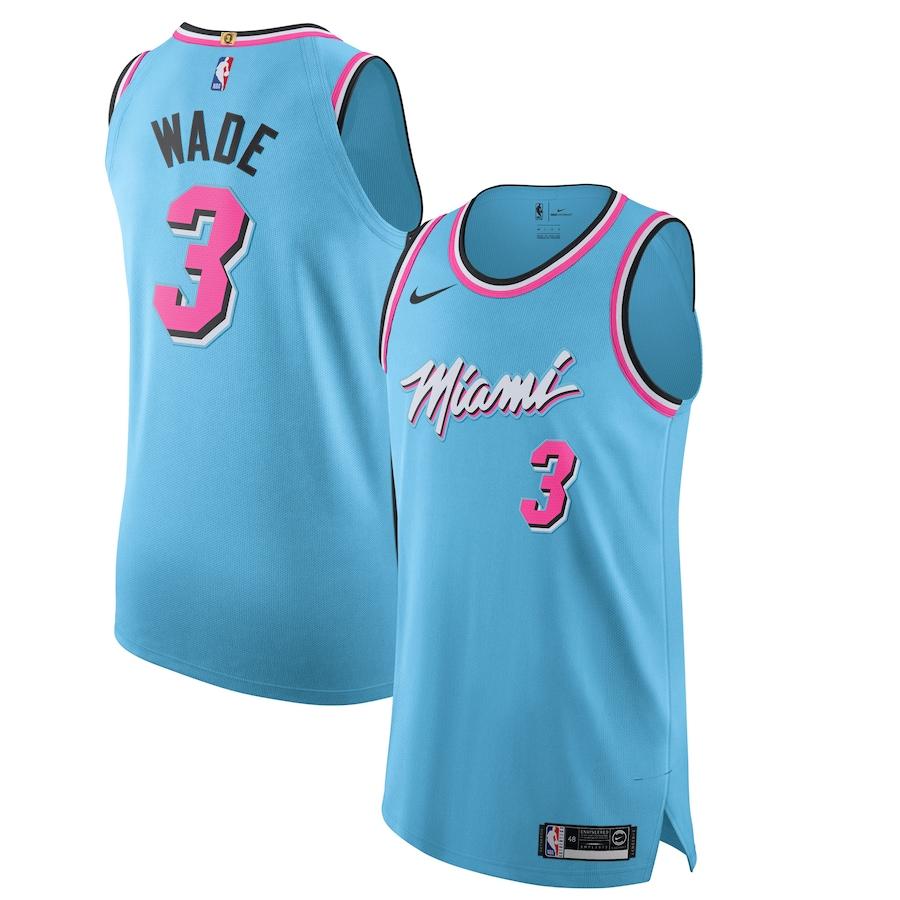 Баскетбольная джерси 2019-20 Dwyane Wade Miami Heat Nike Authentic Jersey Blue City Edition