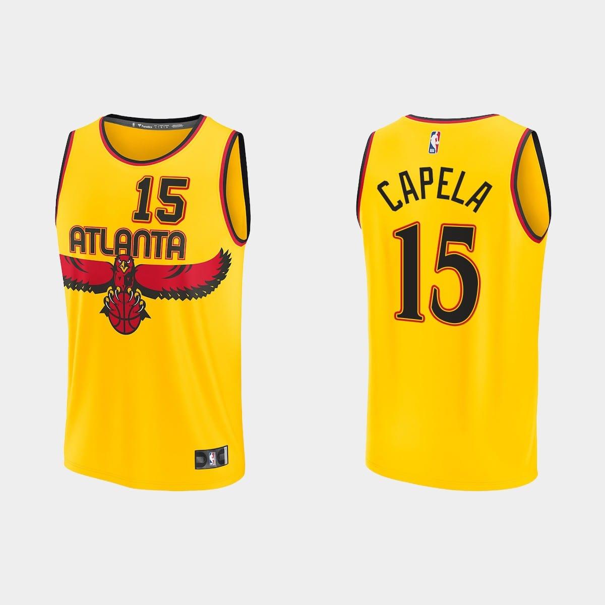 Баскетбольная джерси 2021-22 Atlanta Hawks #15 Clint Capela Replica City Gold Jersey