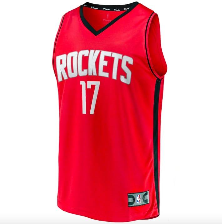 Баскетбольная джерси 2022 NBA Draft First Round Pick Houston Rockets #17 Tari Eason Fast Break Icon Red Jersey