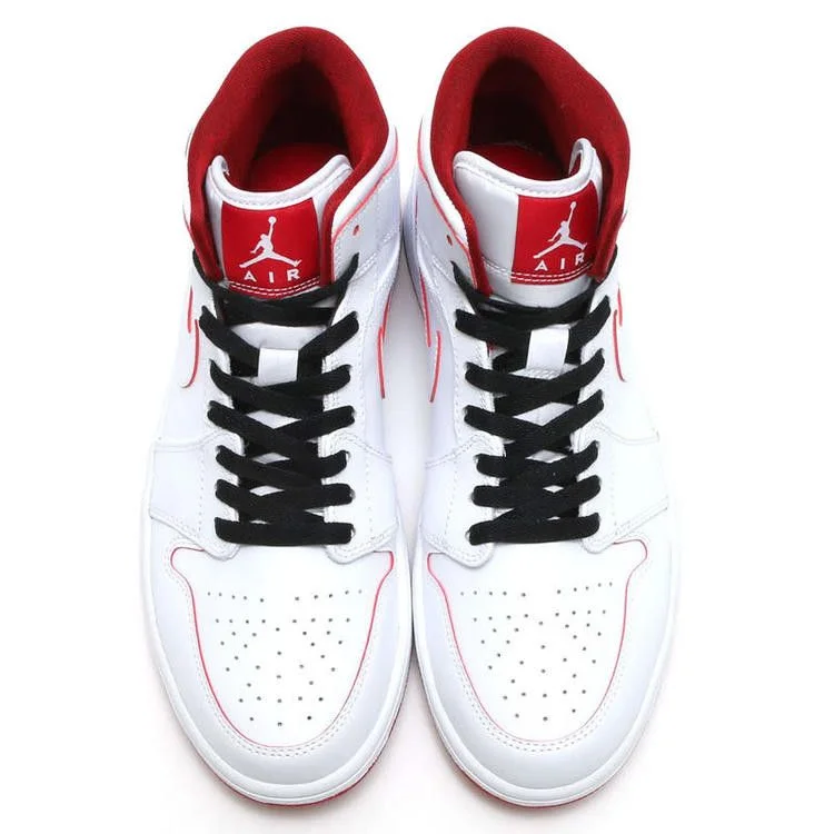 Кроссовки Air Jordan 1 Retro Mid 'White Gym Red'