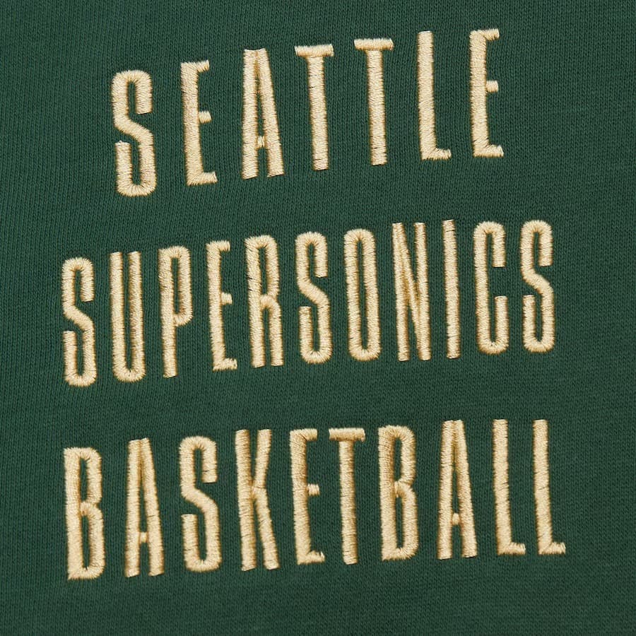 Худи Mitchell & Ness Green Seattle SuperSonics Team OG 2.0 Vintage Logo Fleece Pullover Hoodie