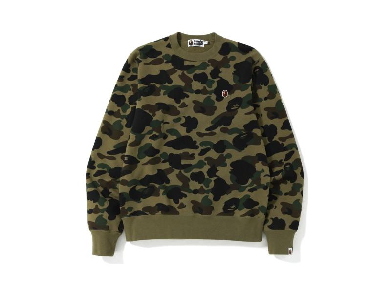 Толстовка BAPE 1st Camo Small Ape Head Crewneck Green