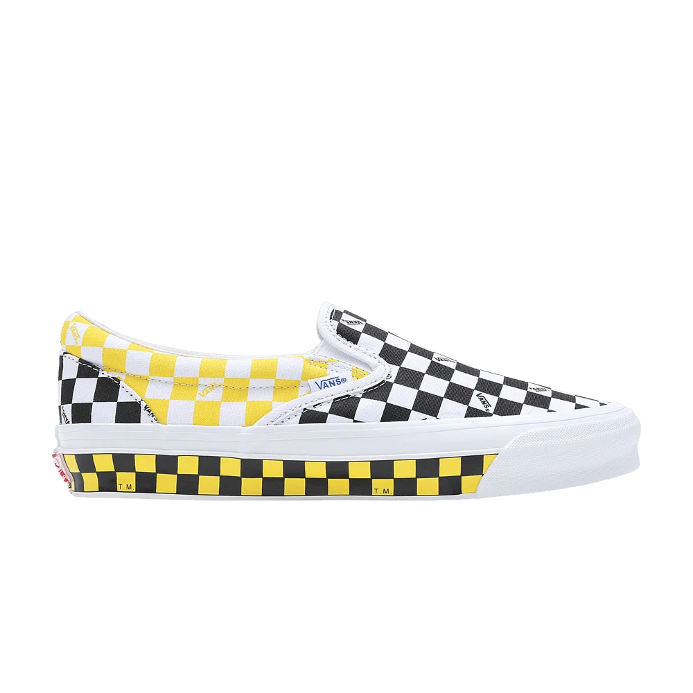Кроссовки Vans OG Classic Slip-On LX 'Checkerboard - Black Yellow'