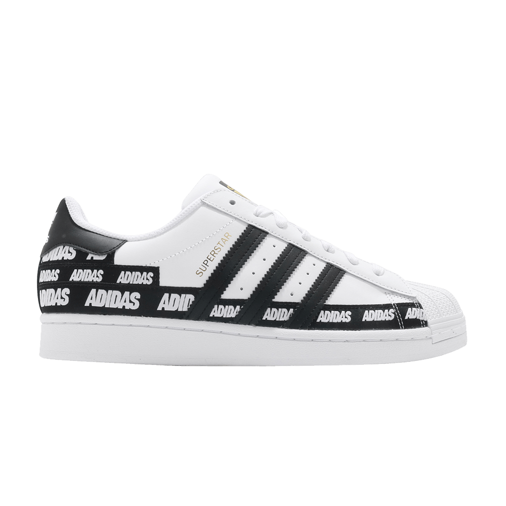 Кроссовки Adidas Superstar 'Wordmark Heel Stripe - White Black'