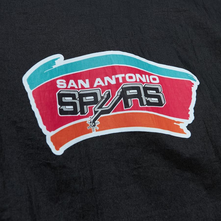 Анорак Mitchell & Ness Black San Antonio Spurs Team 2.0 Anorak Quarter-Zip Windbreaker Jacket