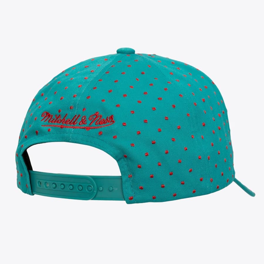 Бейсболка Mitchell & Ness Teal Vancouver Grizzlies Polka Polka Pro Adjustable Hat