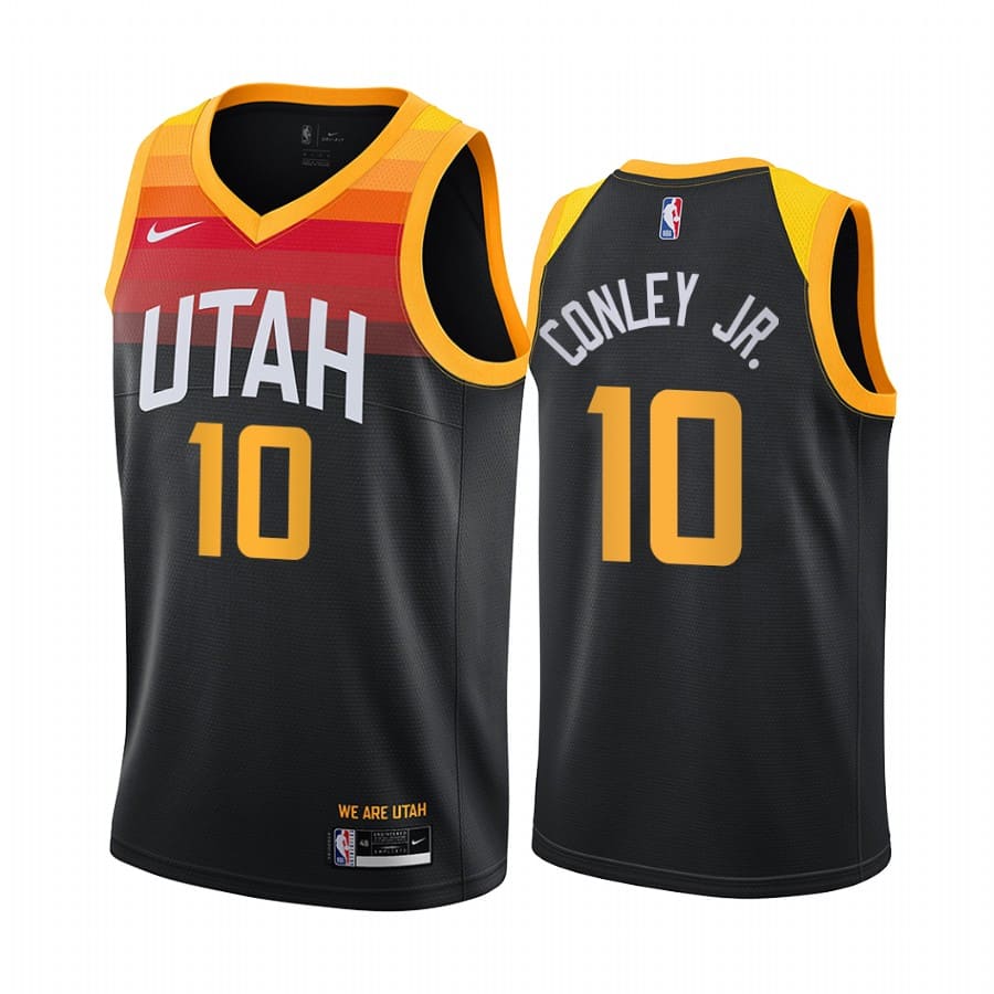 Баскетбольная джерси 2020-21 Utah Jazz #10 Mike Conley Jr. City Edition Black Swingman Jersey