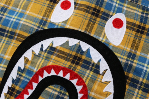 Рубашка BAPE Shark Flannel Check Shirt FW19 Yellow