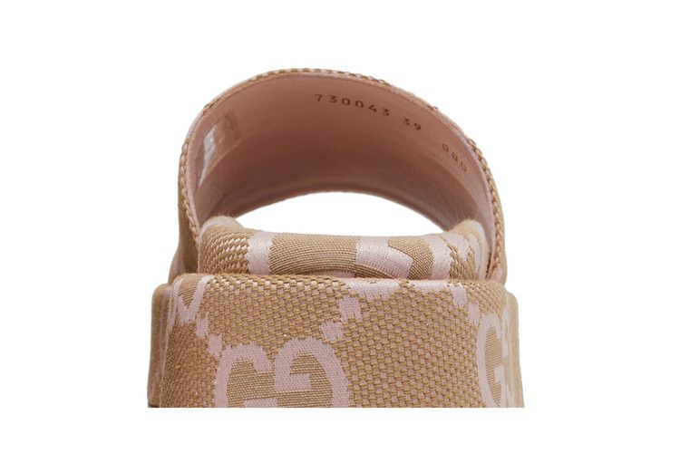 Сандалии Gucci Wmns Platform Slide Sandal 'Jumbo GG - Beige Light Pink'
