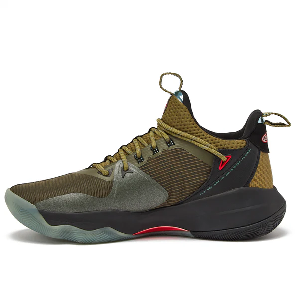 Кроссовки AND1 Attack 3.0 in Green and Del Fuego Red (Dark Green)