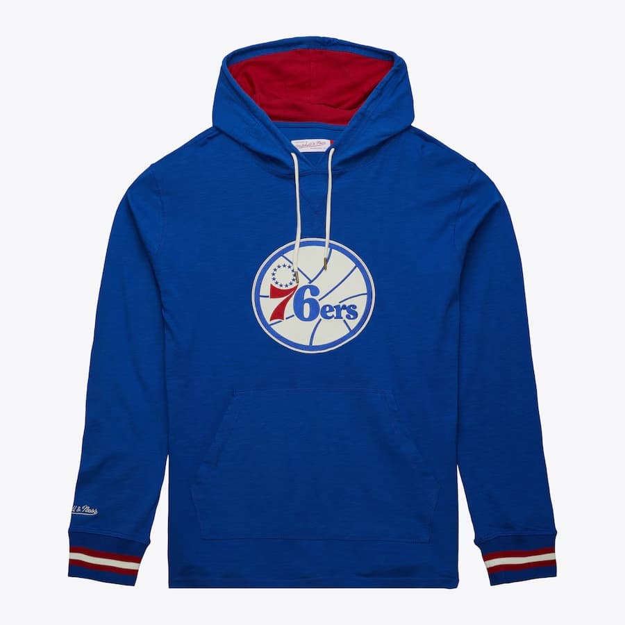 Худи Mitchell & Ness Royal Philadelphia 76ers Legendary Slub Vintage Logo Pullover Hoodie