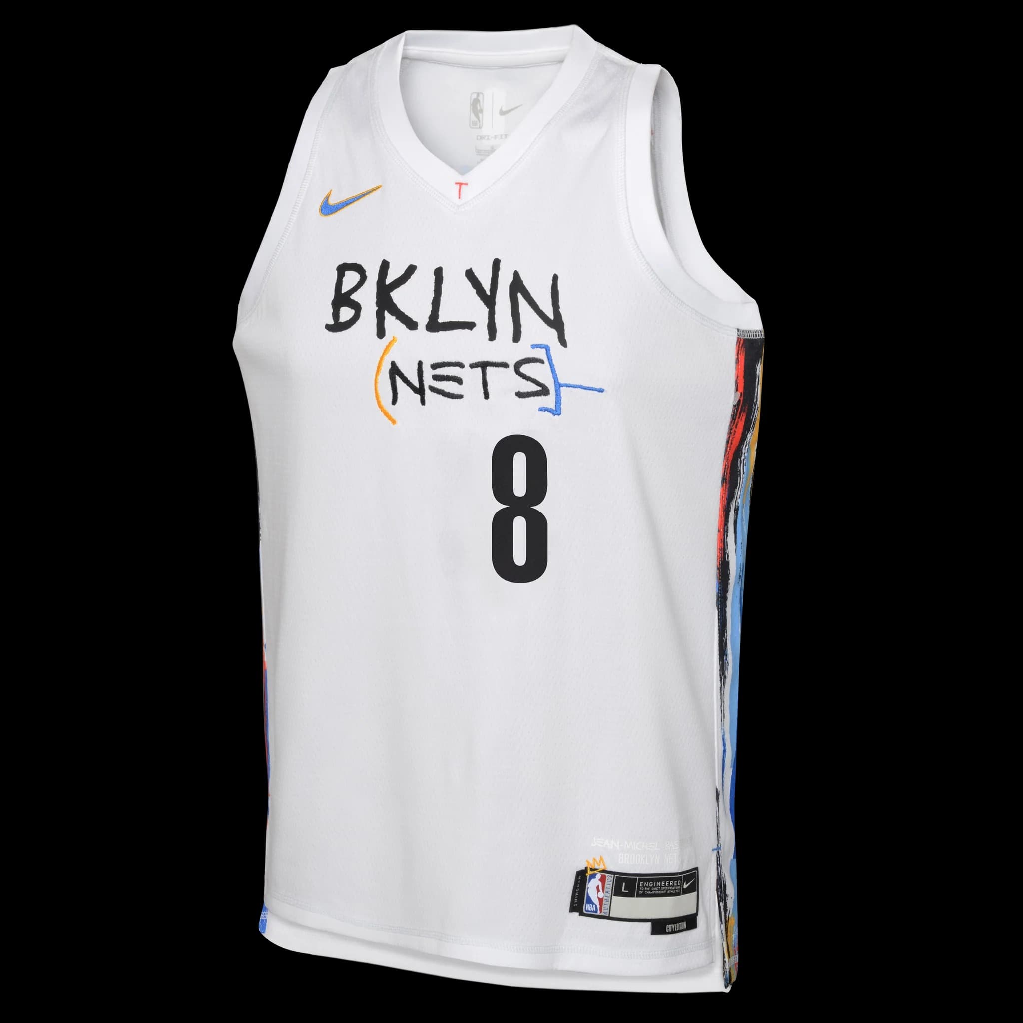 Баскетбольная джерси 2022-2023 Brooklyn Nets Patty Mills # 8 Youth Swingman City Edition White Jersey