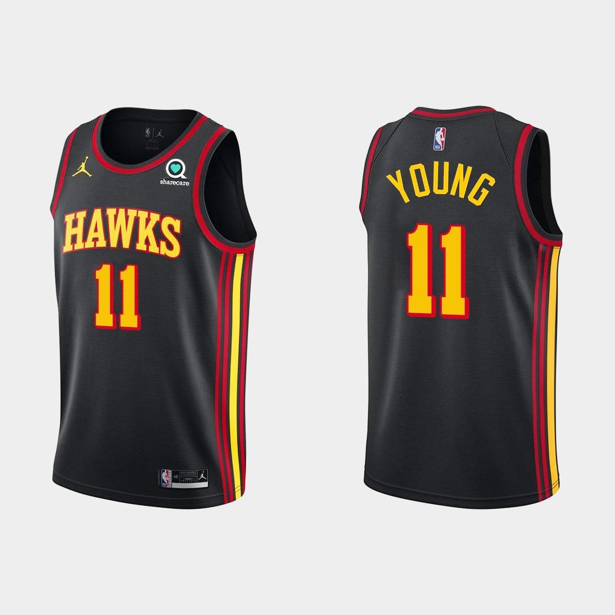 Баскетбольная джерси Atlanta Hawks #11 Trae Young Statement Edition Black Jersey