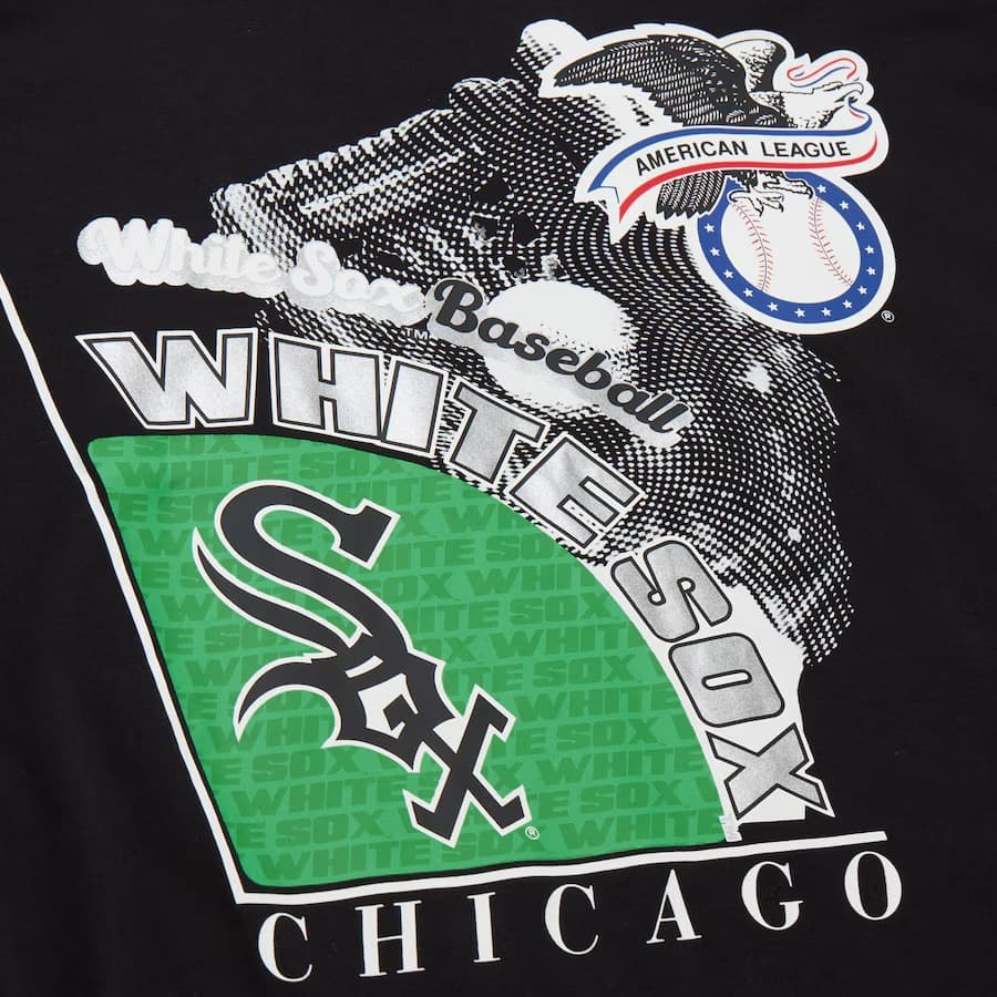 Футболка Mitchell & Ness Black Chicago White Sox Cooperstown Collection Logo Blast T-Shirt