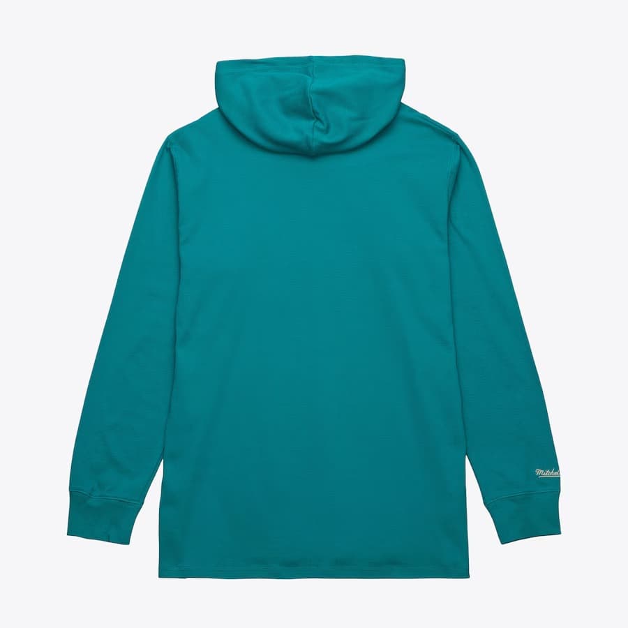 Худи Mitchell & Ness Teal Anaheim Ducks Vintage Logo Thermal Lightweight Pullover Hoodie