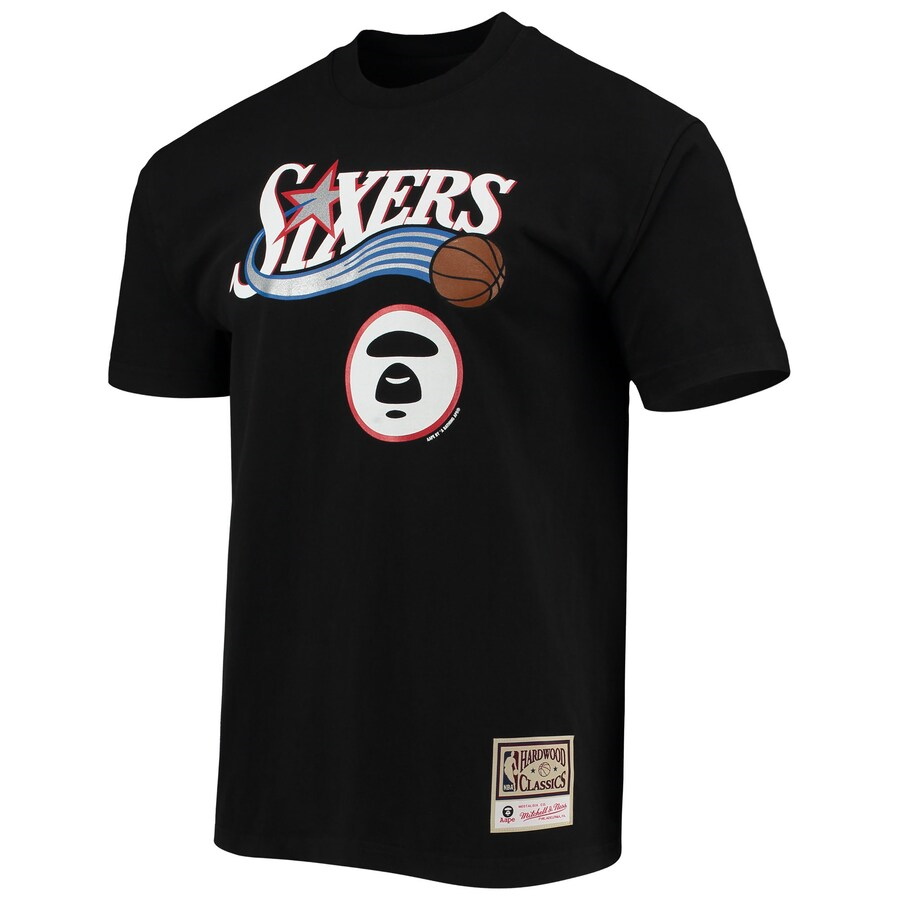 Aape-x-Mitchell-Ness-Philadelphia-76ers-Tee-Black